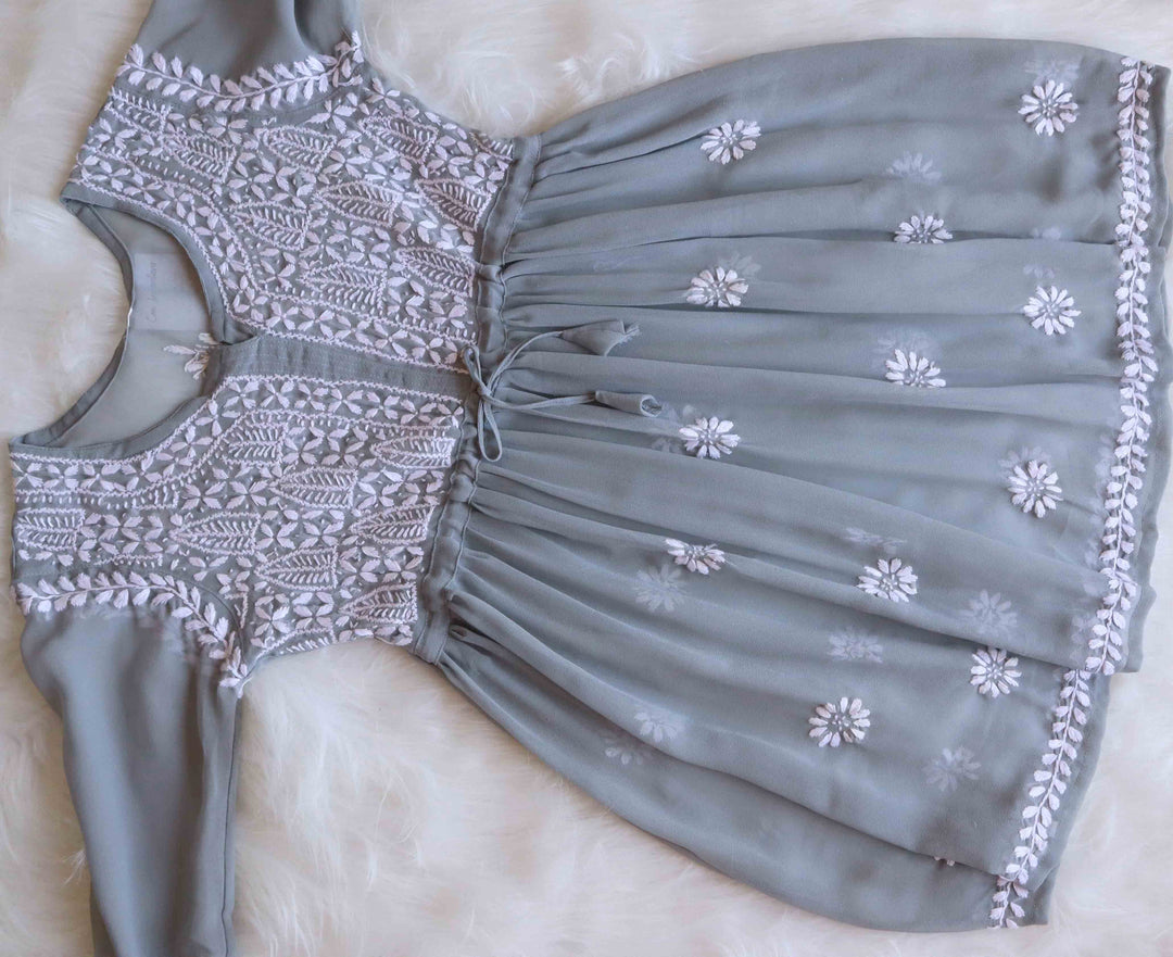 Tara Grey & White Georgette Frock