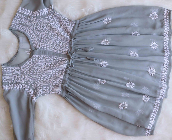 Tara Grey & White Georgette Frock