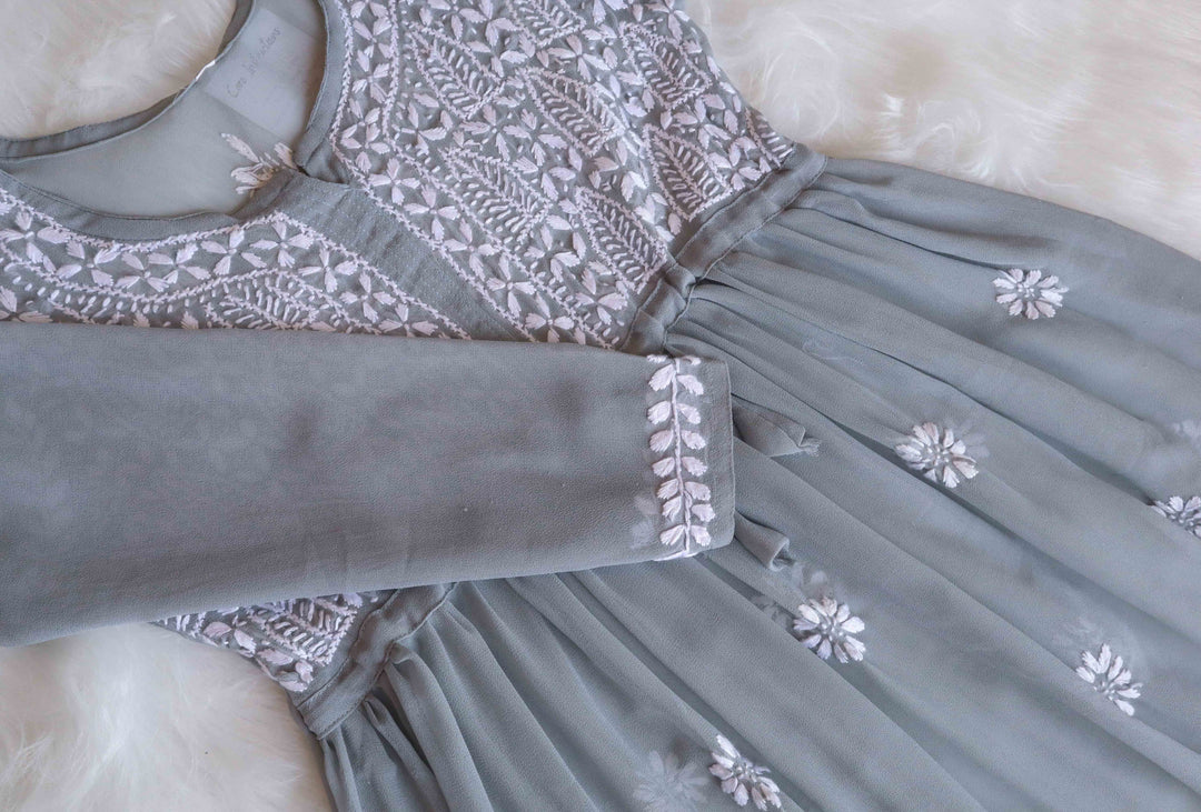 Tara Grey & White Georgette Frock
