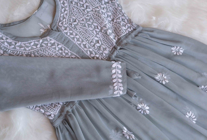 Tara Grey & White Georgette Frock