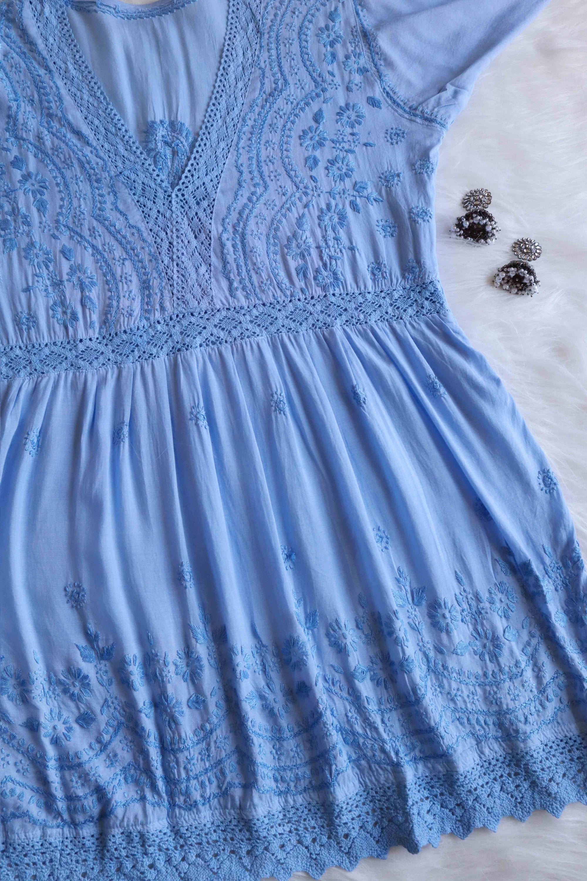 Zahrah Sky Blue Modal short top