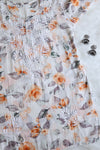 Gul White &amp; Yellow Rose Short Mulmul Kurta