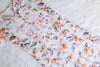 Gul White &amp; Orange Floral Long MulMul kurta