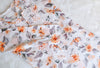 Gul White &amp; Orange Floral Long MulMul kurta