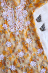 Gul Yellow Kota Floral Long kurta