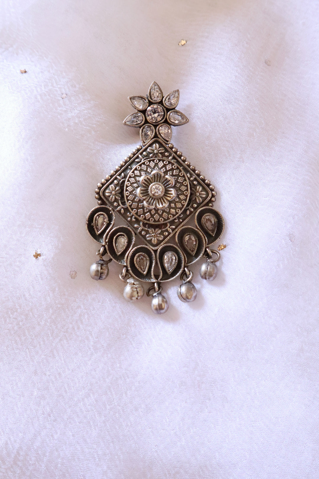 American diamonds oxidised earrings