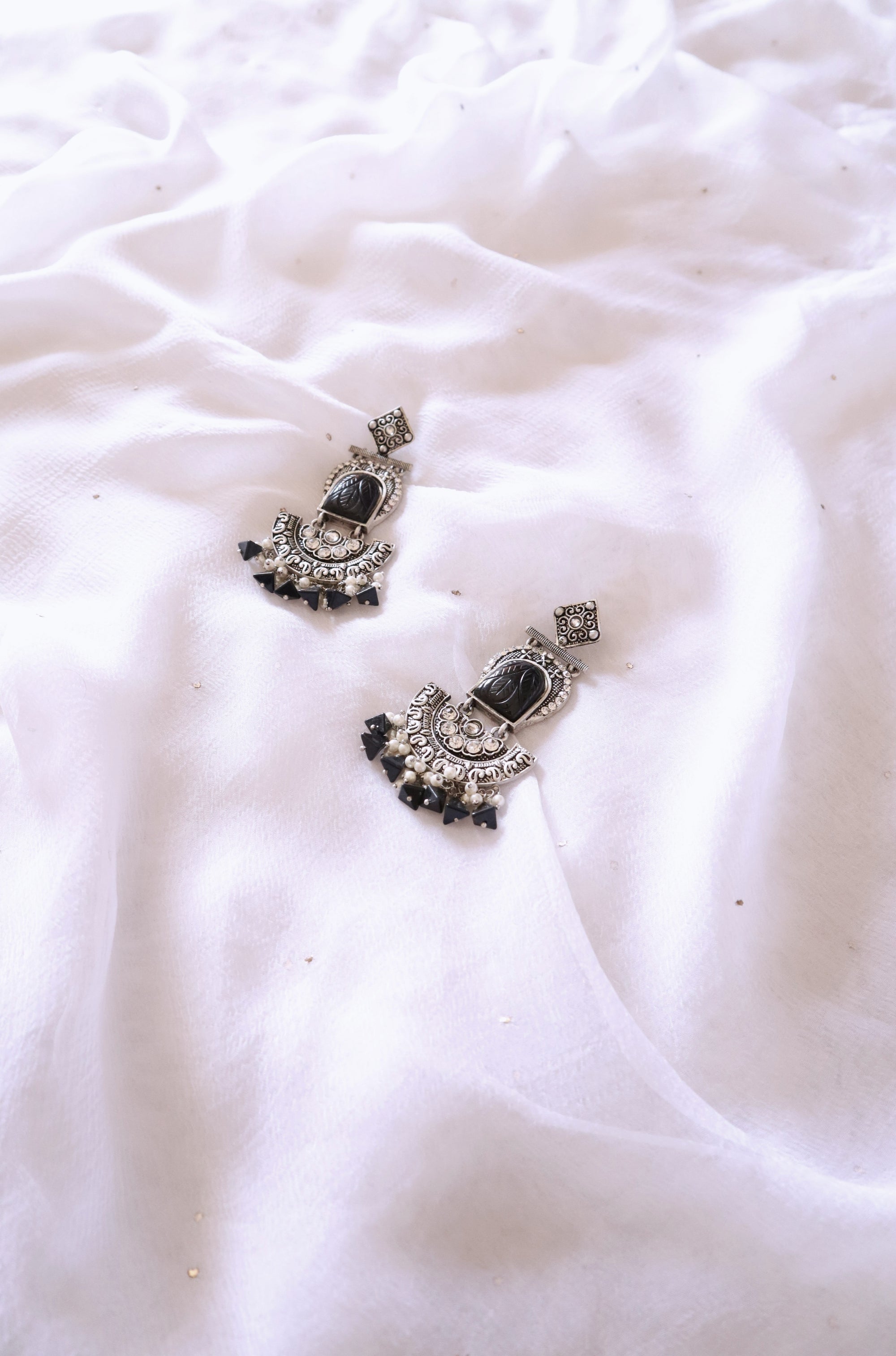 Princess Black look-alike oxidised earrings