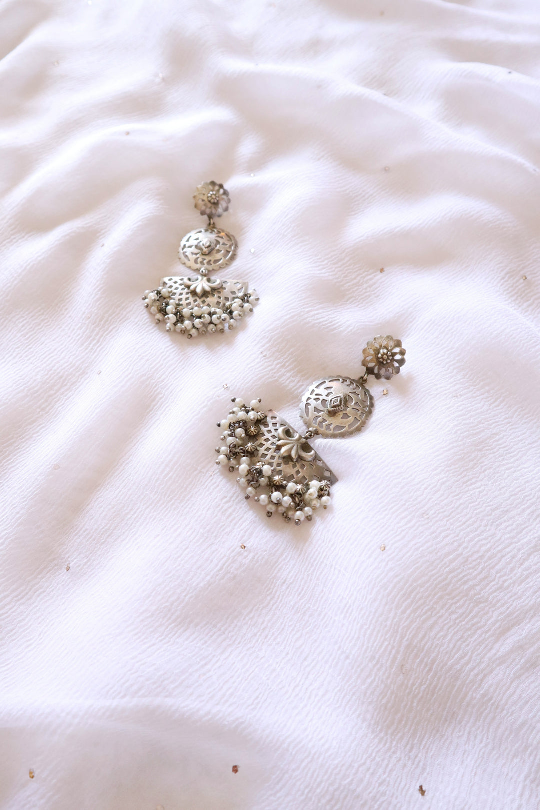 Silver look-alike Long earrings
