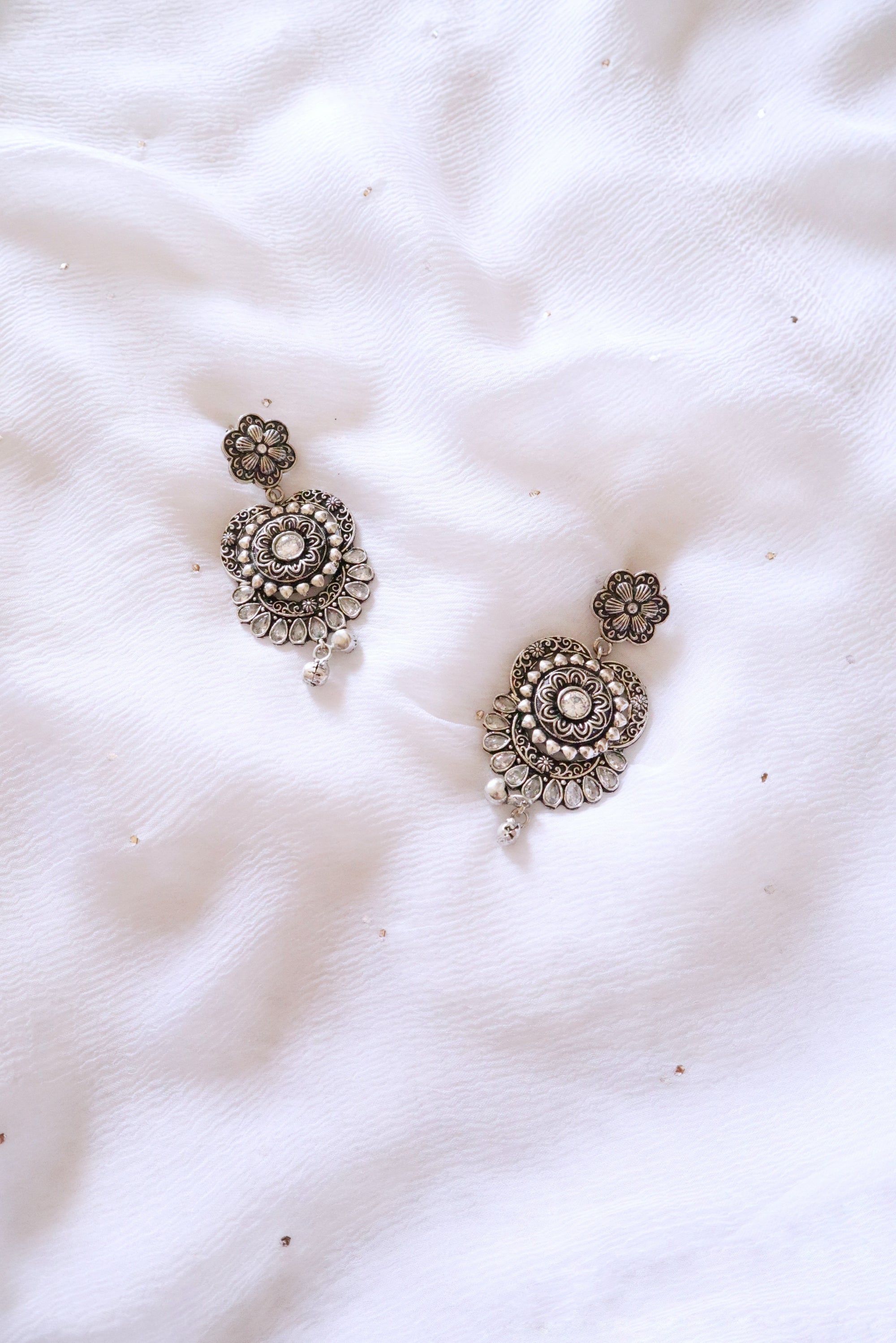 American diamonds oxidised earrings