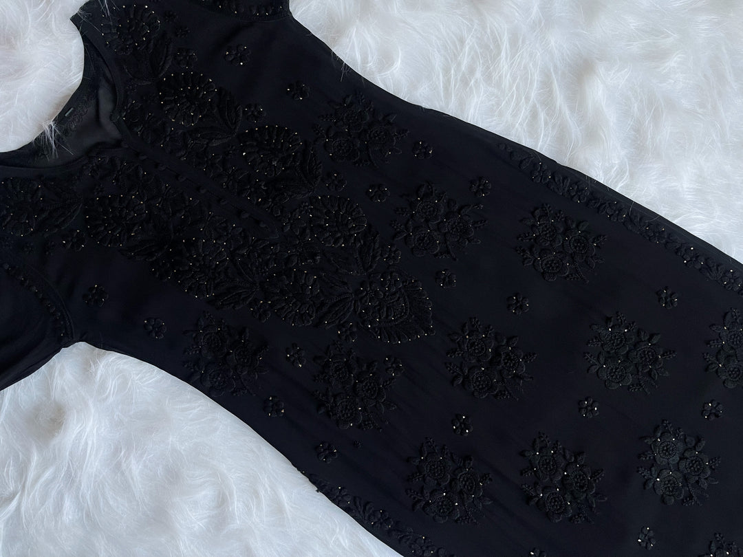 Hoor Black Viscose Georgette Kurta