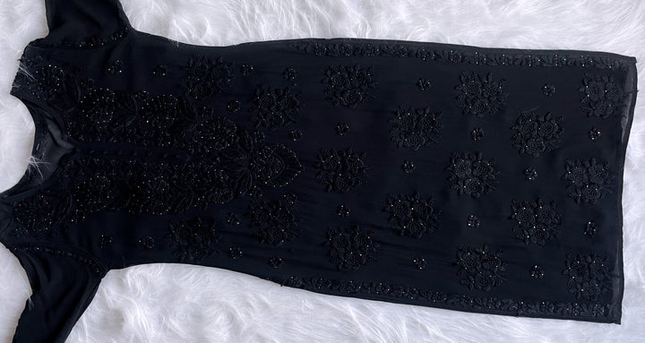 Hoor Black Viscose Georgette Kurta