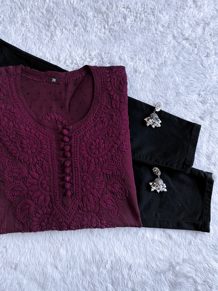 Nazakat Deep Purple short kurta